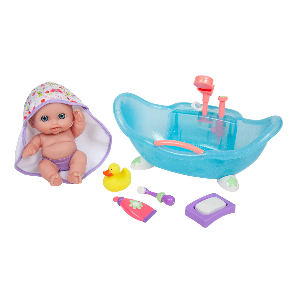 JC Toys, for Keeps Baby Doll Bathtub and Accessories with Real Working Shower Fits Most Dolls Up to 17- for Children 2 Years and Older - Pink