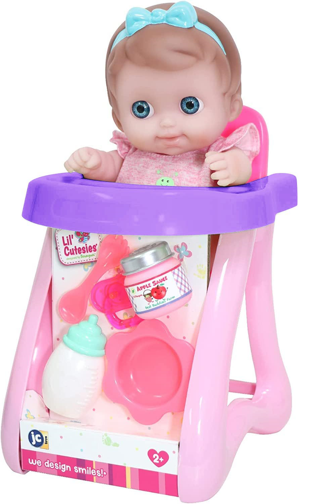 JC Toys Lil' Cutesies | Play Dolls | Baby Doll High Chair Gift Set