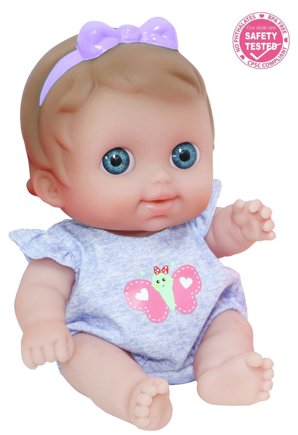 JC Toys, Lil' Cutesies 9.5 inches All Vinyl Washable Doll Rocking Crib Gift  Set