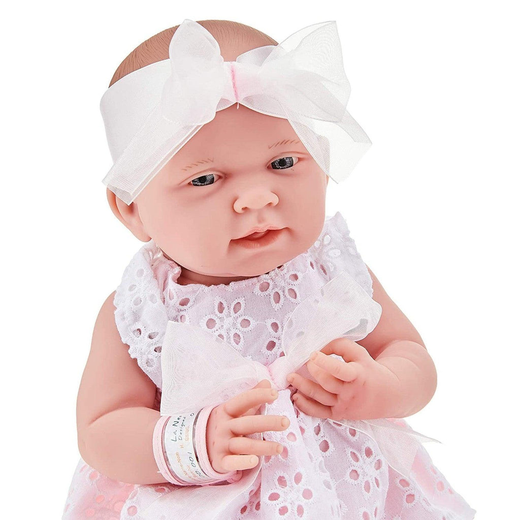 Real Girl Baby Doll 15 | Anatomically Correct | JC Toys - La Newborn |  Made in Spain | Pink Knit Outfit & Accessories | Ages 2+