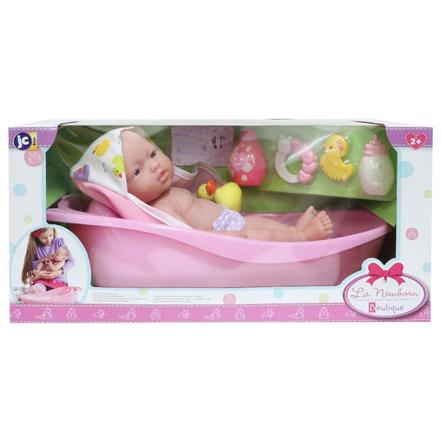 JC Toys 18332 La Newborn Baby Doll Gift, Diaper Bag Set, 13 Inches