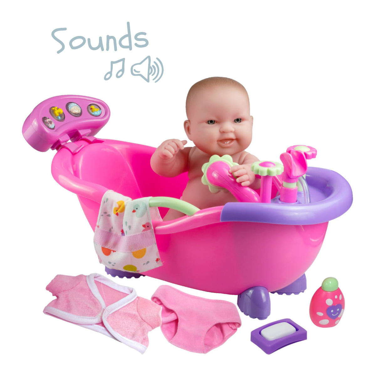 Lots to Love Babies 14in Doll Bathtub with Electronic Bath Sounds