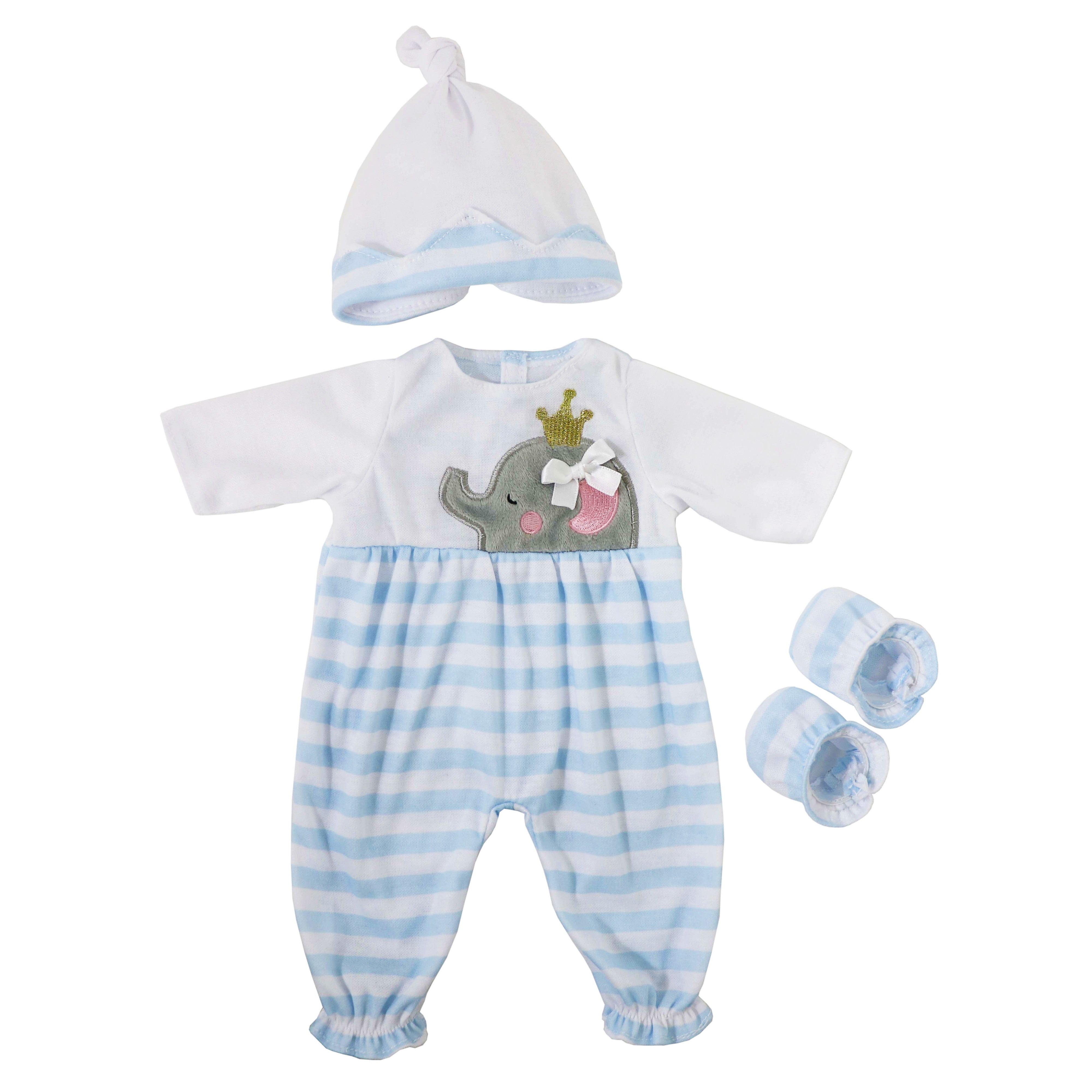 JC Toys Clothing | Blue Striped Long Onesie | Baby Doll Outfits – JC ...